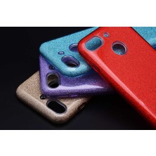 Spia General Mobile 8 Go Kılıf Pembe Jade Simli Silikon Kapak Orijinal Esnek Ince (General Mobile 8 Go, Pembe)