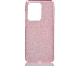 Spia Samsung Galaxy S20 Ultra Kılıf Pembe Jade Simli Silikon Kapak  Esnek Ince (Samsung Galaxy S20 Ultra, Pembe)