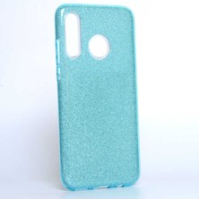 Spia Huawei P30 Lite Kılıf Mavi Jade Simli Silikon Kapak  Esnek Ince (Huawei P30 Lite, Mavi)