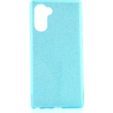 Spia Samsung Galaxy Note 10 Kılıf Mavi Jade Simli Silikon Kapak  Esnek Ince (Samsung Galaxy Note 10, Mavi)