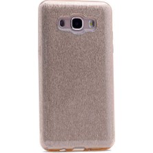 Spia Samsung Galaxy J5 Kılıf Gold Jade Simli Silikon Kapak  Esnek Ince (Samsung Galaxy J5, Gold)