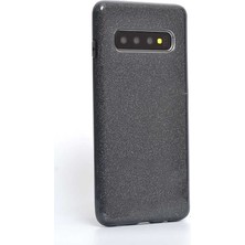 Spia Samsung Galaxy S10 Kılıf Siyah Jade Simli Silikon Kapak  Esnek Ince (Samsung Galaxy S10, Siyah)