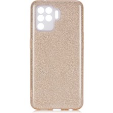 Spia Oppo Reno 5 Lite Kılıf Gold Jade Simli Silikon Kapak Orijinal Esnek Ince (Oppo Reno 5 Lite, Gold)