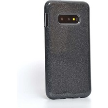 Spia Samsung Galaxy S10E Kılıf Siyah Jade Simli Silikon Kapak  Esnek Ince (Samsung Galaxy S10E, Siyah)