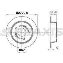 Braxis AE0673 Fren Diski Arka W202 95-00 W203 00-07 CL203 04-08 W210 96-02 C208 97-02 W124 93-94 A2034230112