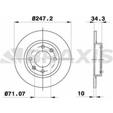 Braxis AE0697 Arka Fren Disk Aynası P405 1.6 1.9 1.8t 89 92 P405 Iı 1.8 2.0 2.0 16V 92 95 247X10X9 4246.G9