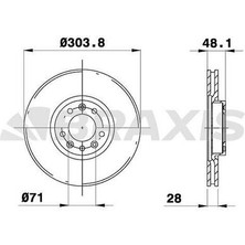 Braxis AE0217 Ön Fren Disk Aynası Havalı C4 508 1.6VTI 1.6thp 1.6hdı 2.0hdı 2.2hdı 10-304MM 308 Iı 1.2VTI 1.6 4249.K1