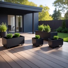 Duracube Metal Saksı 3'lü Set - Orta (19X22X40CM) + Küçük (19X21X30CM) + Mini (19X20X20CM)