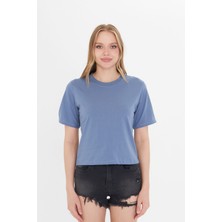 Kadın Yuvarlak Yaka Regular Fit Normal Kesim T-Shirt Tişört 3'lü Set