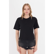 Kadın Yuvarlak Yaka Regular Fit Normal Kesim T-Shirt Tişört 3'lü Set