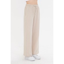 Bej Bol Paça Müslin Kadın Pantolon