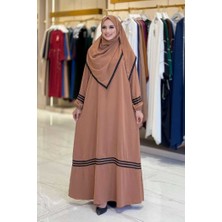 Bym Fashion Umre  Elbise ŞAL HEDİYE 6036 Taba