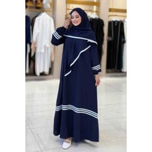 Bym Fashion Umre  Elbise ŞAL HEDİYE 6036 Lacivert