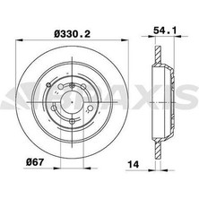 Braxis AE0437 Fren Diski Arka Ml-Serisi W164 05-11 R-Class W251 06-11 A1644231212