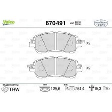 Valeo 670491 Ön Fren Balatasi Mazda 2 14 536953121