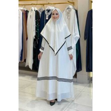 Bym Fashion Umre  Elbise ŞAL HEDİYE 6036 Ekru