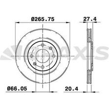 Braxis AE0019 Ön Fren Disk Aynası Havalı Partner Berlingo - 03 1.4l 1.8d 1.9d P306 Xsara Zb Xantia Xsara Pıcas 4249.F0