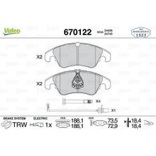 Valeo 670122 Ön Balata Fişli Audi A4-A5-A6-A7-Q5 2008