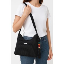 Luna Renkli Boncuk Detaylı Omuz Çantası