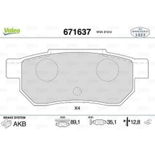 Valeo 671637 Arka Balata Accord Iıı Cıvıc Jazz Iı 02 Rover 25 45