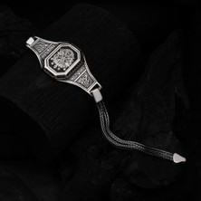 Osmanlı Devleti Armalı 925 Ayar Gümüş Erkek Bileklik