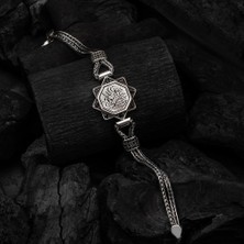 Kelimei Tevhid Hat Yazılı 925 Ayar Gümüş Erkek Bileklik