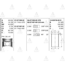 Goetze Iss 87-71653-050 Piston Segman 0.50 Skystar YD25 02-