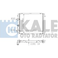 Kale Oto Radyatör 0534341AB Su Radyatörü Clıo Iı Kangoo 1.9d 1 Sıra Alb 480X391X34