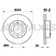 Braxis AD0366 Fren Diski Havalı Ön Master Iıı 10-Movano B 10-Navara 2014-NV400 10- 302MM 2.3 Dcı 4020600Q0G