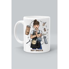 Best Barista En Iyi Barista Tasarım Baskılı Beyaz Klasik Kupa Bardak
