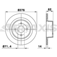 Braxis AE0196 Arka Fren Disk Aynası C5 C5 Iı 2.2hdı 2.0hdı 1.8 16V 3.0 V6 2.0 16V Hpı 2.0 16V 01- 4246.W4