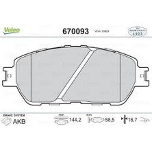 Valeo 670093 Ön Balata Lexus Es (01-06)