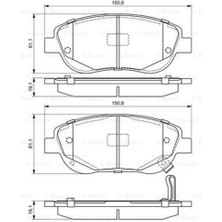 Bosch 986494682 Ön Balata Toyota Uyumlu Avensis 1.6 2.0 2.2 D4D (2.09- Verso 2.2 D4D-2.2D (2.09-