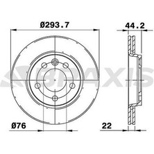 Braxis AE0205 Arka Fren Disk Aynası Havalı Transporter T5 1.9tdı 2.0 2.5tdı 04 03-Multivan V 04 03- 7E0615601D