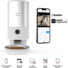 Xenon Smart Akıllı 5LT Çelik Hazneli Mama Kabı Otomatik Şarj Edilebilir Bataryalı Su Pınarı ve Yedek Filtre 3'lü Pet Ürünleri Seti