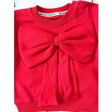 Minicixbebe Kırmızı Fiyonklu Pamuklu Kız Bebek 'li Takım
