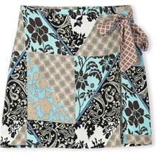 İpekyol Desenli Viskoz Şort Etek IS1250013052BU2