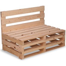 Promasif Palet Koltuk Sırt Destekli Bahçe Mobilyası 32 x 60 x 100  cm