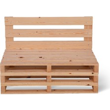 Promasif Palet Koltuk Sırt Destekli Bahçe Mobilyası 32 x 60 x 100  cm