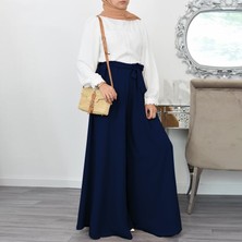 Keten Kemerli Kadın Pantolon Şalvar