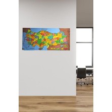 Renkli Türkiye Haritası Manyetik Yapıştırıcı Gerektirmeyen Duvar Stickerı 118 cm * 56 cm