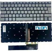 Nion Lenovo Yoga S740-14 S740-14IIL Uyumlu Notebook Klavye (Kül Rengi Aydınlatmalı Tr)