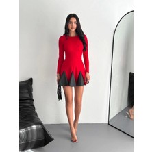 Eteği Kloş Crep Mini Elbise S1267