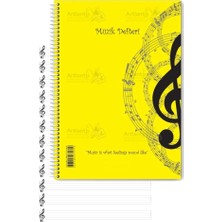 Artlantis Müzik Defteri A4 Spralli 40 Yaprak 1 Adet Sol Anahtarlı Telli Müzik Defteri Büyük Boy 12 Sütunlu