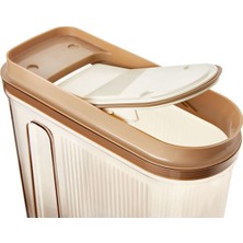 Lüks Erzak Saklama Kabı, Şeffaf Füme 3 'lü Set (4 Lt+2lt+2 Lt)
