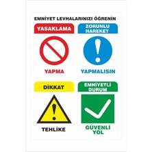 Yeni Yıldız Reklam Emniyet Levhalarınızı Öğrenin 25X35CM Dakota Iş Güvenliği Uyarı Levhası
