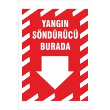 Yeni Yıldız Reklam Yangın Söndürücü Burada 25X35CM Dakota Iş Güvenliği Uyarı Levhası