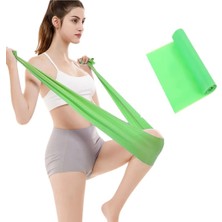 1.5 Metre Yeşil Yoga Pilates Egzersiz Bandı Terabant (Açık Uçlu - Orta Sert)