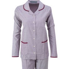 Ottoland Kadın Şık Klasik Model Pijama Takımı Premium %100PAMUK Poplin Kumaş Düğmeli Tarz Model Cepli