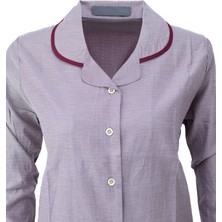 Ottoland Kadın Şık Klasik Model Pijama Takımı Premium %100PAMUK Poplin Kumaş Düğmeli Tarz Model Cepli